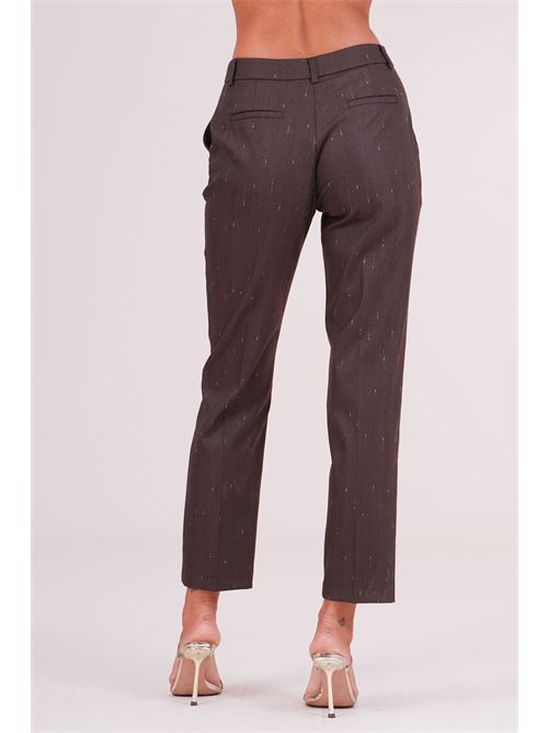 Pantalone New York gessato Luckylu Milano | PA27GEBROWN